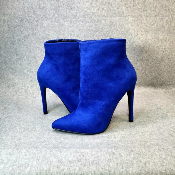 So Me Tatey Blue Ankle Boot With 4.5 Heel Size 7 - Picture 2 of 9